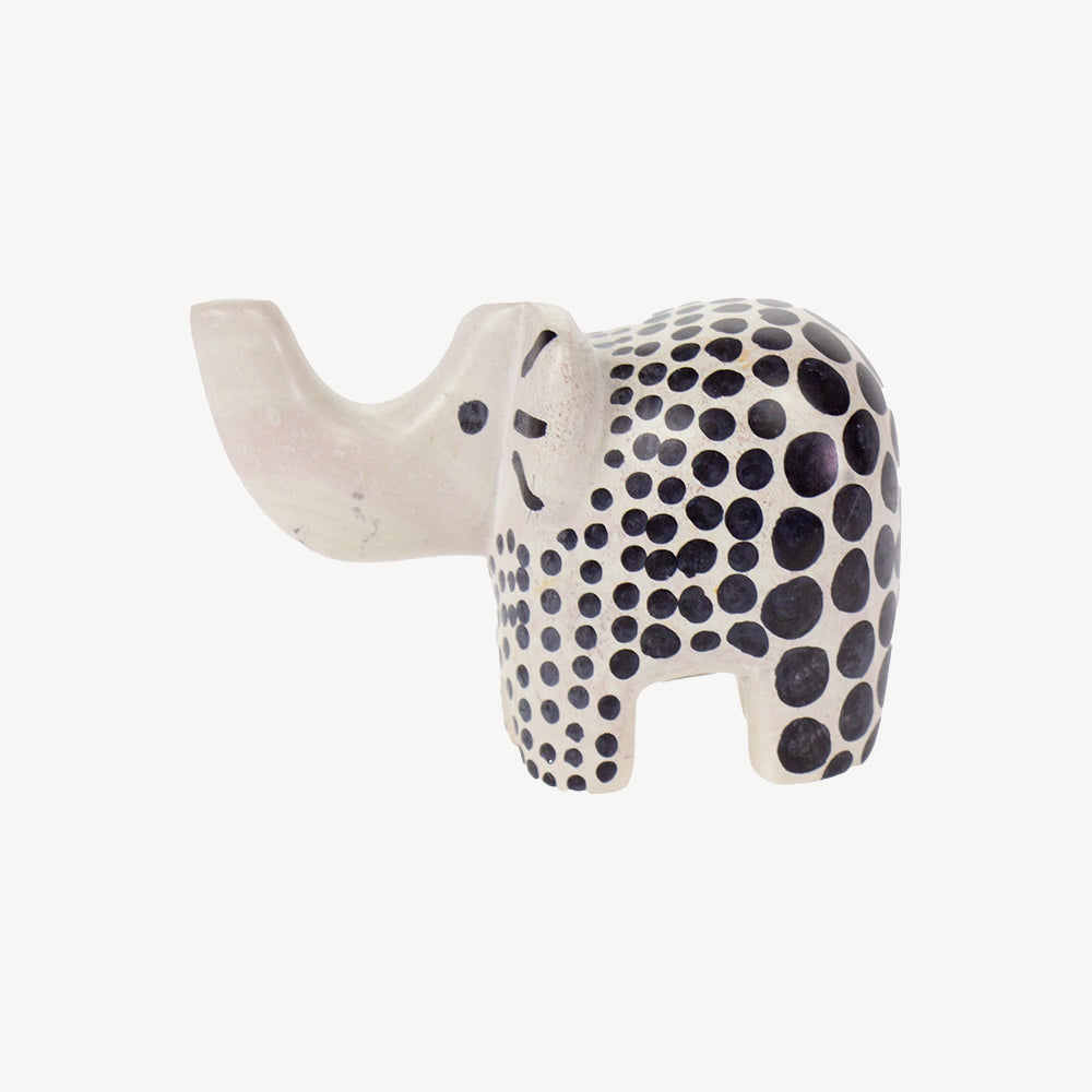 Natural Black Soapstone Elephant