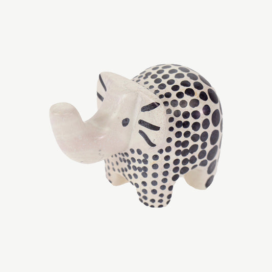 Natural Black Soapstone Elephant