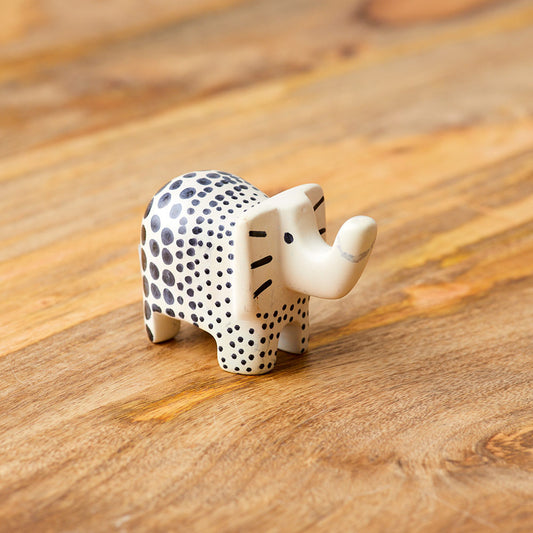 Natural Black Soapstone Elephant