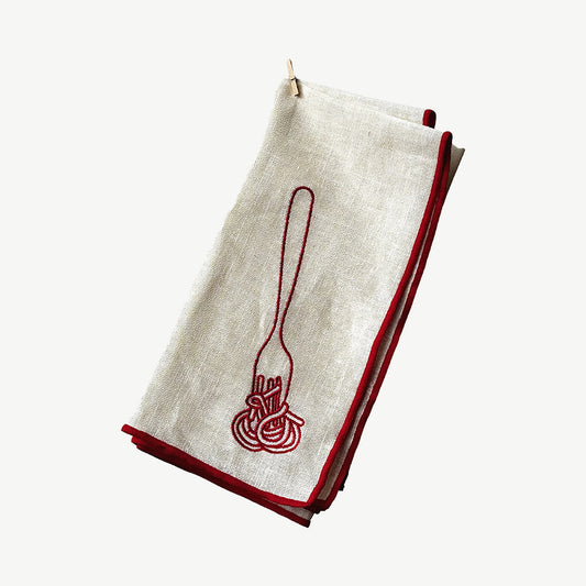Set of 2 Spaghetti Linen Blend Napkins