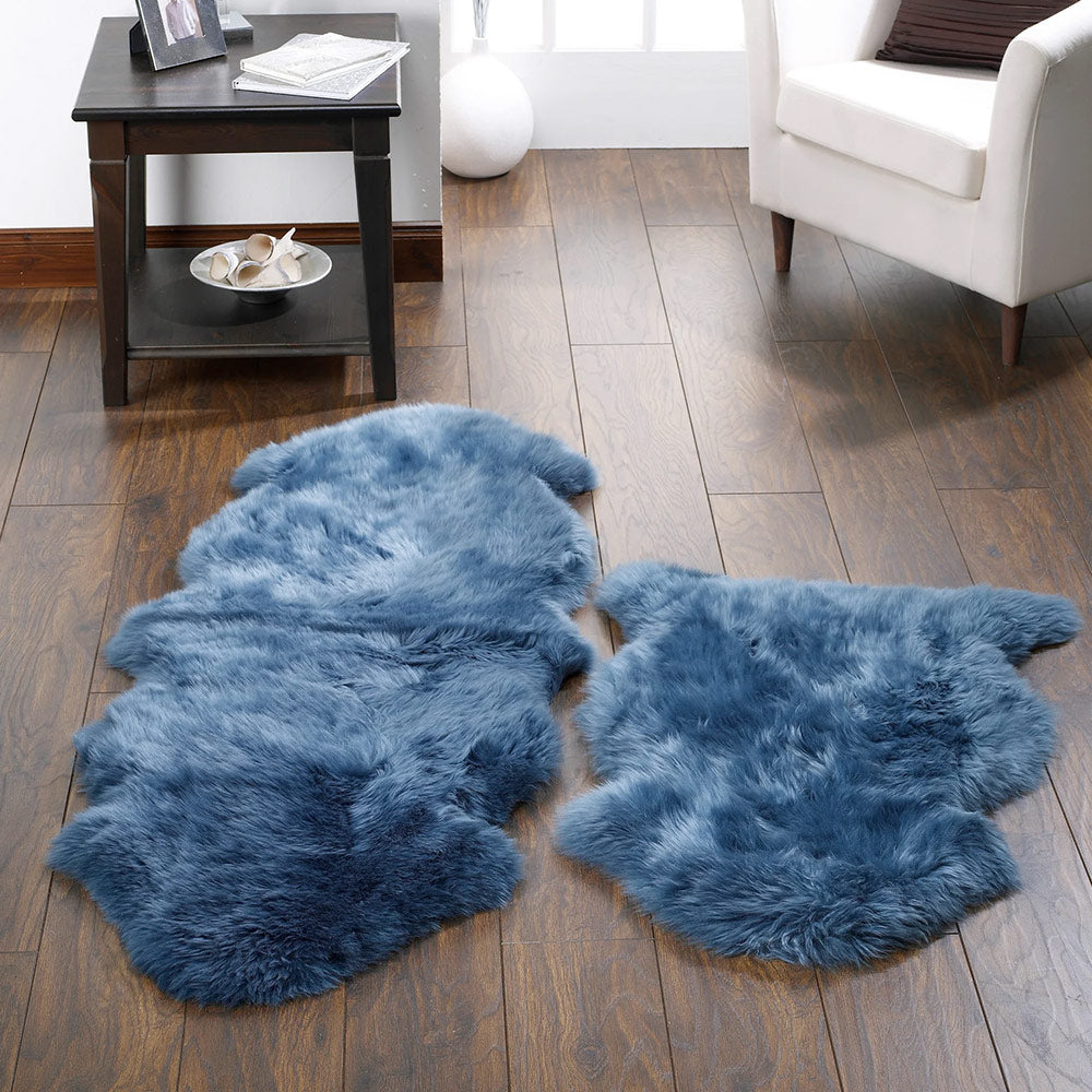 Australian Genuine Sheepskin Rug in Navy