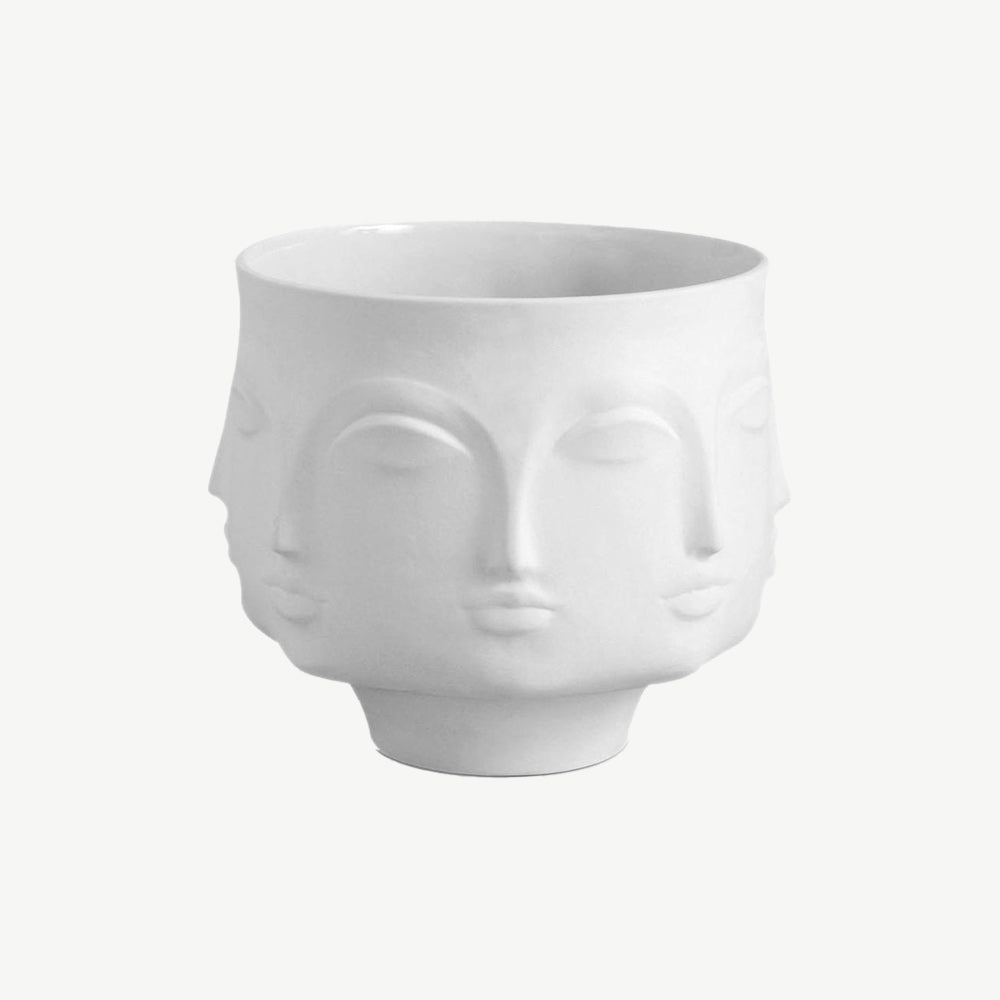 White unglazed matte porcelain decorative bowl