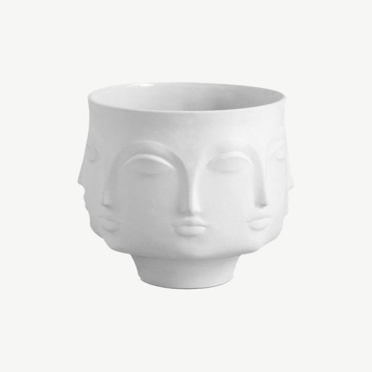 White unglazed matte porcelain decorative bowl