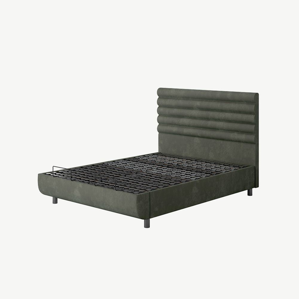 TEMPUR® Arc Ottoman with Vetra Headboard Dark Green