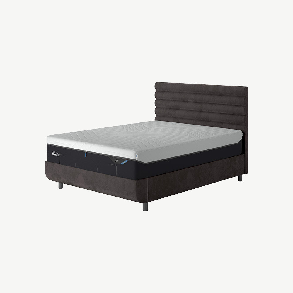 TEMPUR® Arc Ottoman with Vetra Headboard Dark Grey