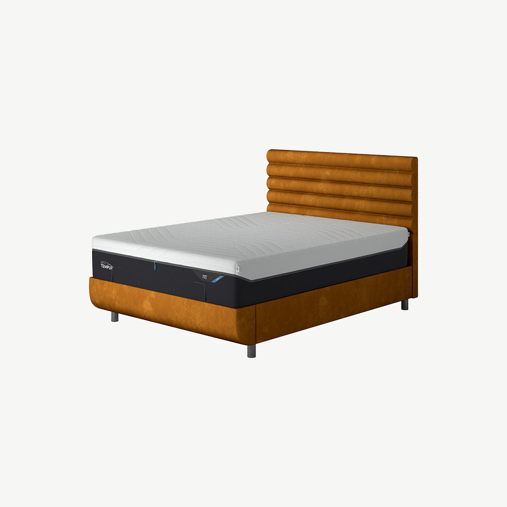 TEMPUR® Arc Ottoman with Vetra Headboard Gold