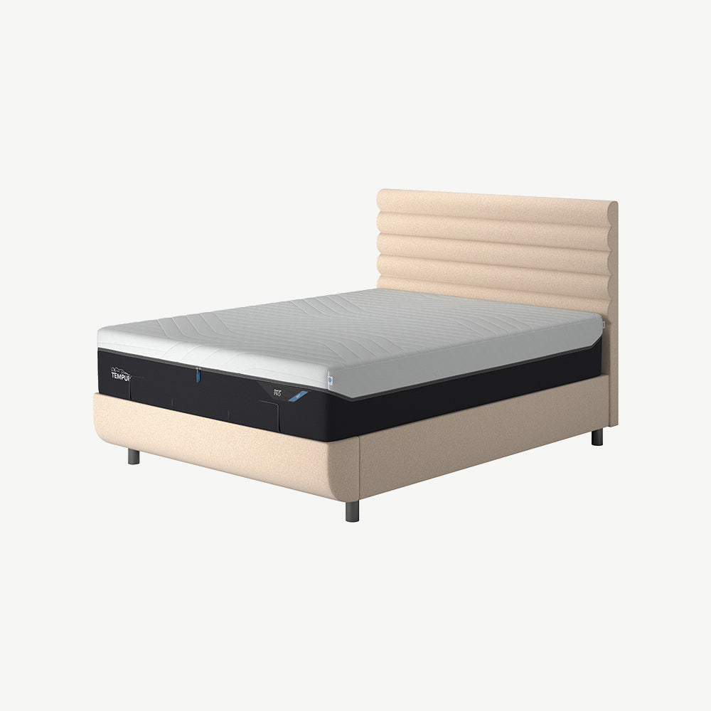 TEMPUR® Arc Ottoman with Vetra Headboard Sand