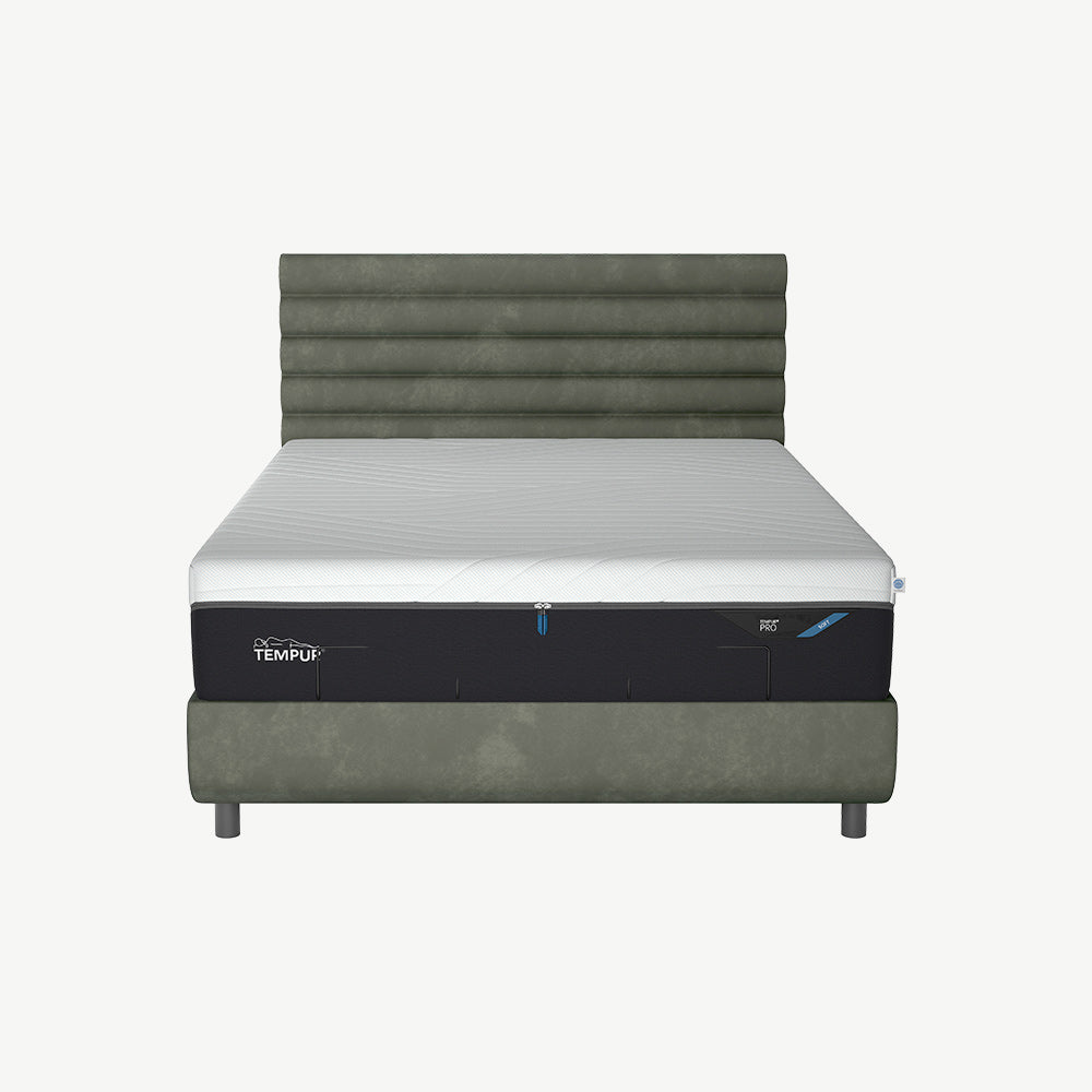 TEMPUR® Arc Ottoman with Vetra Headboard Dark Green