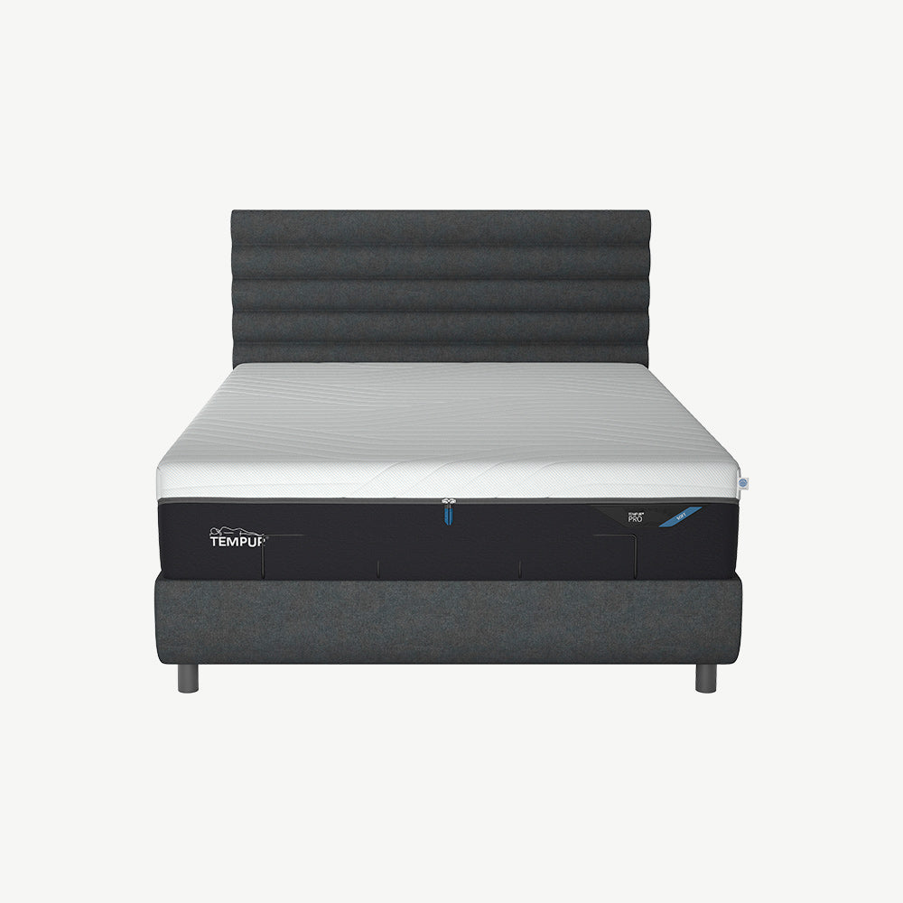 TEMPUR® Arc Ottoman with Vetra Headboard Dark Stone