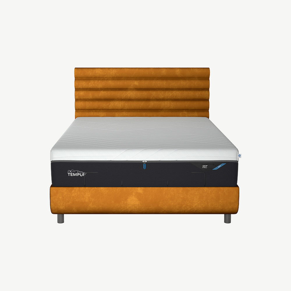 TEMPUR® Arc Ottoman with Vetra Headboard Gold