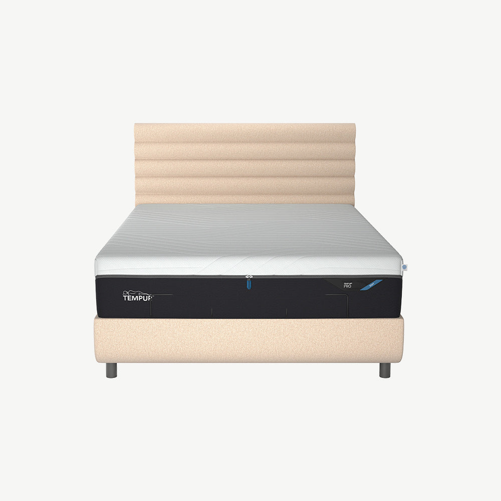 TEMPUR® Arc Ottoman with Vetra Headboard Sand