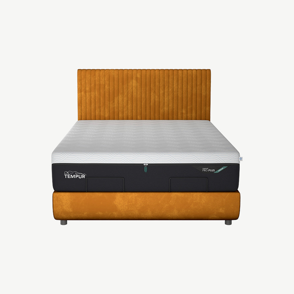 TEMPUR® Arc Static Bed with Vertical Headboard in Gold