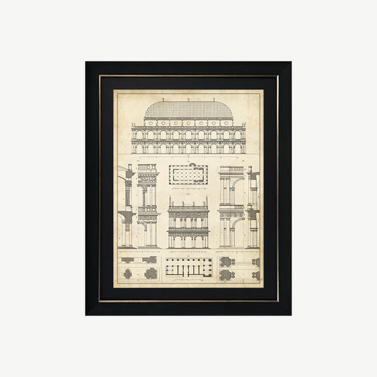Vintage Architect Plans IV Wall Art