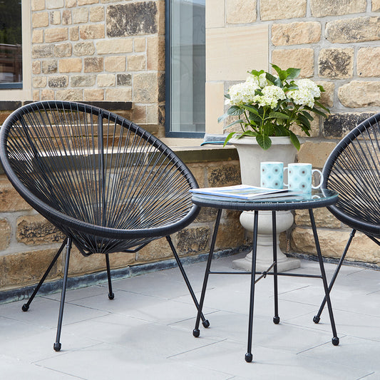 Blenheim Bistro Black Three Piece Set