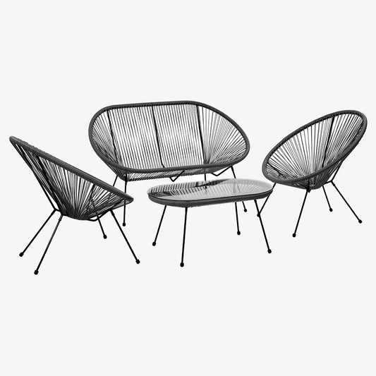 Blenheim Black Four Piece Seating Set