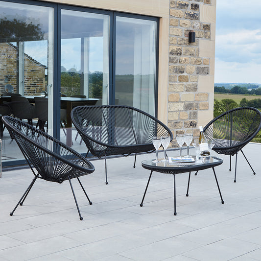 Blenheim Black Four Piece Seating Set