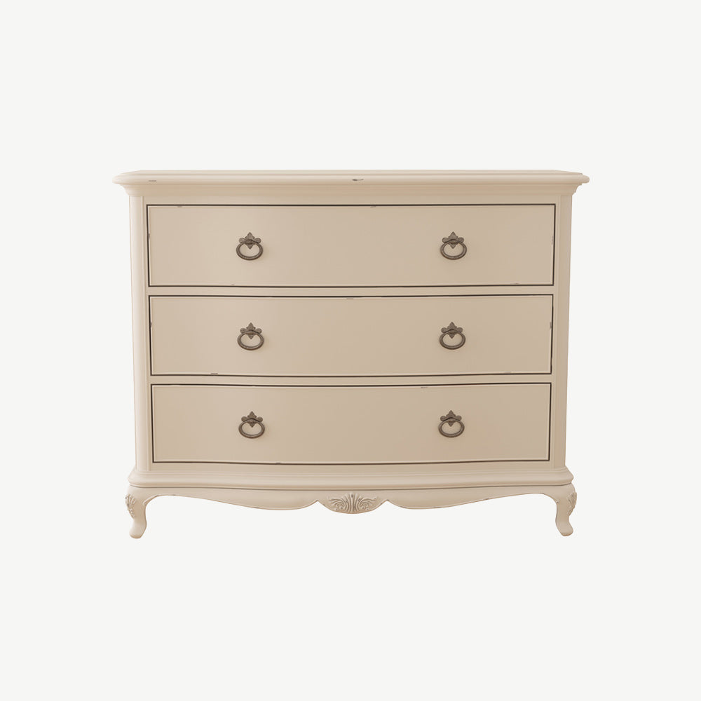 Ivory 3 Drawer Low Chest