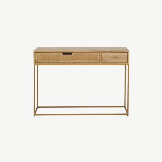 Rattan 2 Drawer Console Table