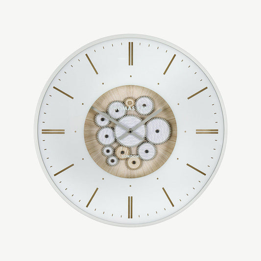 21" Clocksmith Wall Clock Cog Ivory