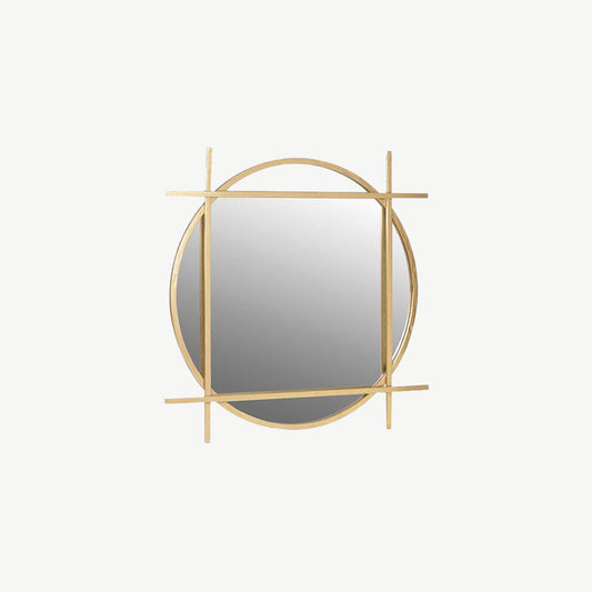 Gold Round Square Mirror