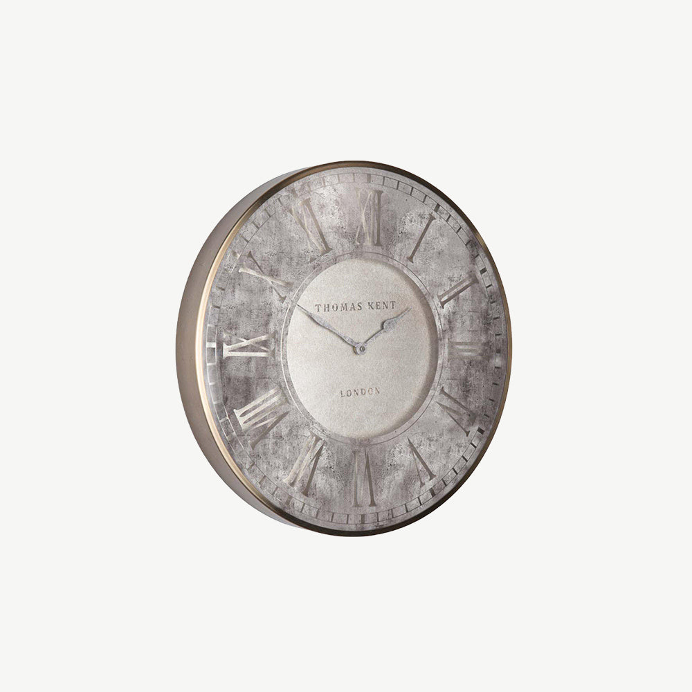 Thomas Kents 30" Florentine Grand Clock Silvern