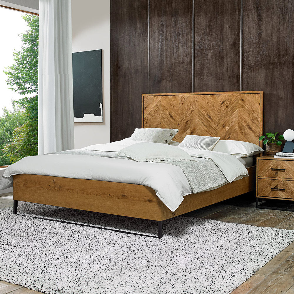 Birchwood Rustic Oak Panel Bedstead