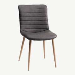 Severin Dining Chair in dark-grey-leather