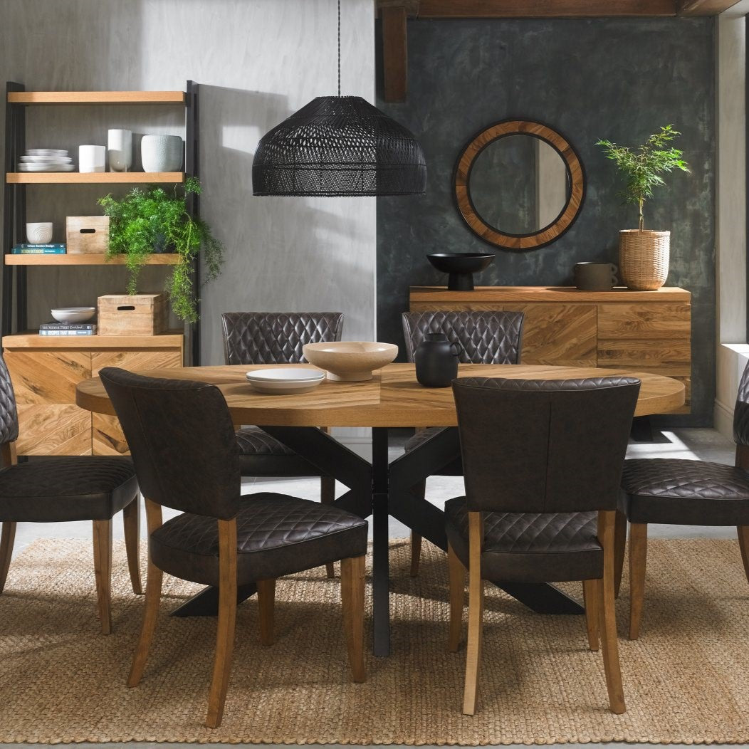 Glendale Rustic Oak 6 Seater Dining Table
