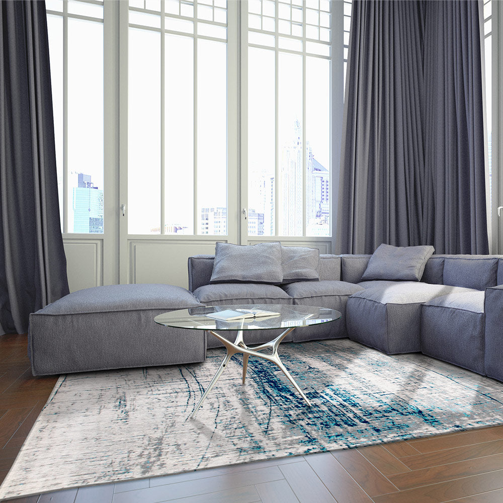 Madmen Griff Rug in Bronx Azurite