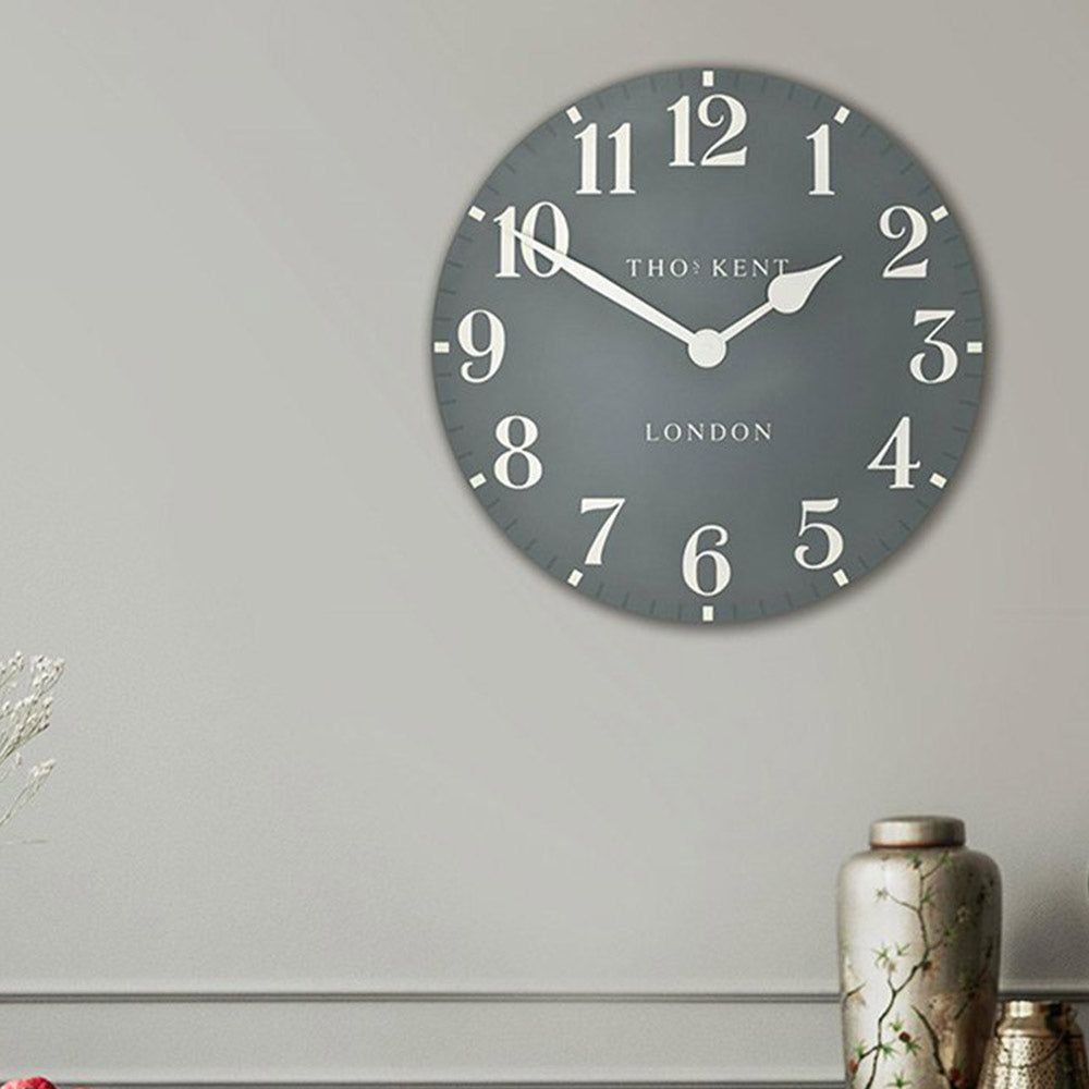 Arabic Wall Clock - Flax Blue