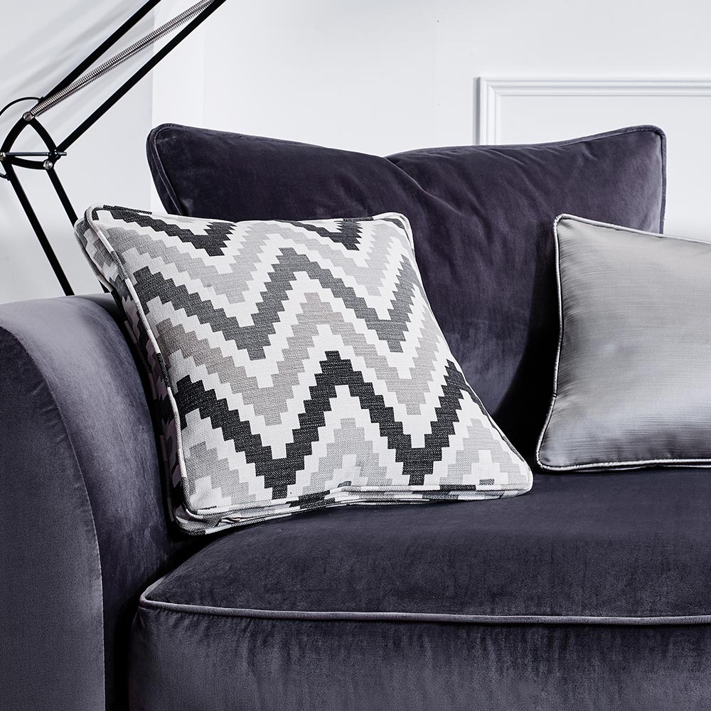 Beckton Large Chaise Sofa 5 In Plush-Velvet-Charcoal