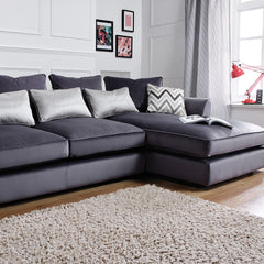 Beckton Large Chaise Sofa 6 In Plush-Velvet-Charcoal