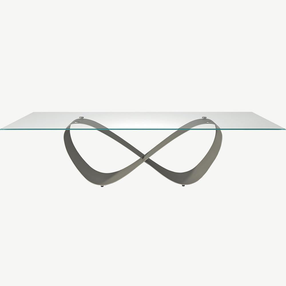 Cattelan Italia Butterfly Glass Dining Table with brushed bronze base