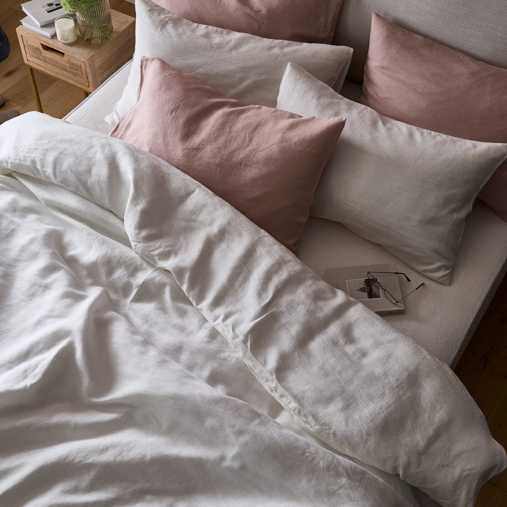 Lazy Linen Fitted Sheet in Pink