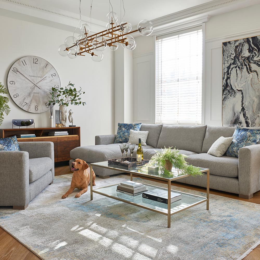 Brockley Large Chaise Sofa 5 in Piero-Zinc
