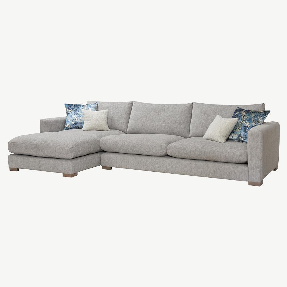 Brockley Large Chaise Sofa 2 in Piero-Zinc