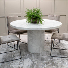Carly Bone White Round Dining Table