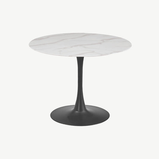 Bailey White Marbled Glass Dining Table