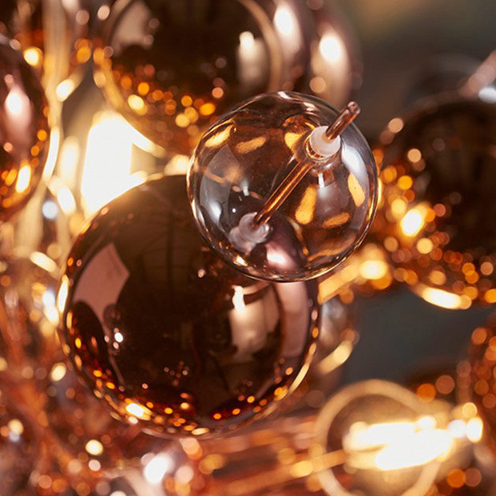 Copper Plated Glass Spherical Pendant Light