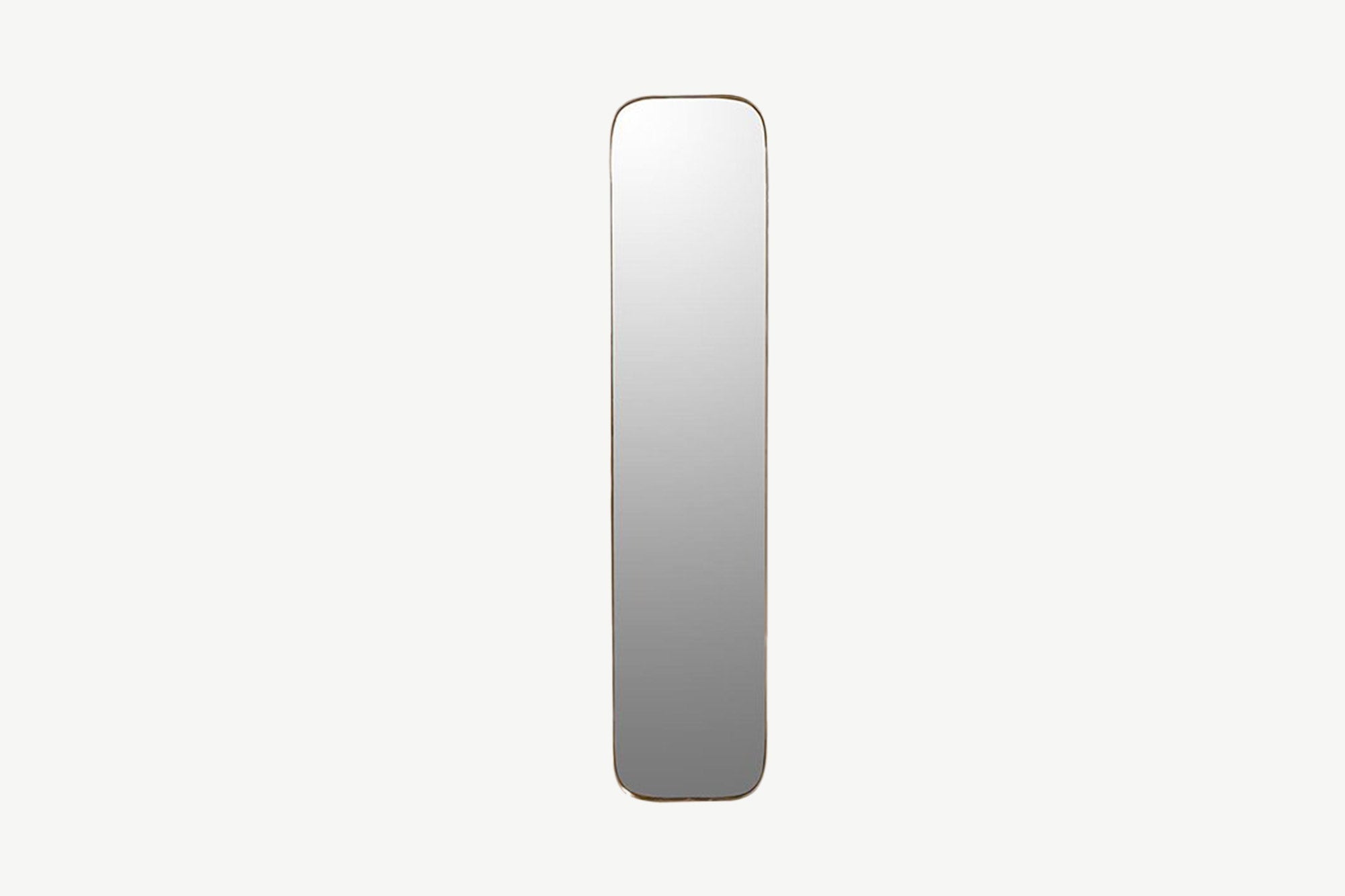 Gold Framed Curved Rectangle Mirror