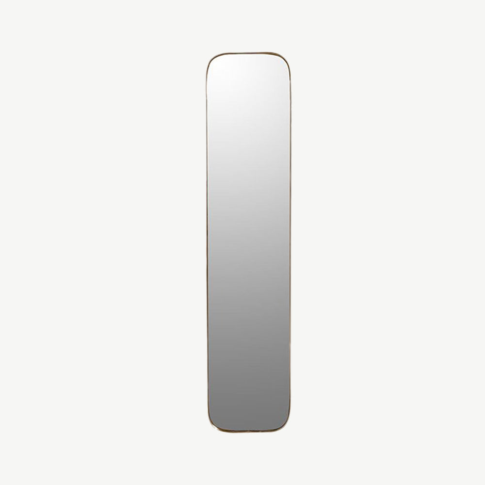 Gold Framed Curved Rectangle Mirror