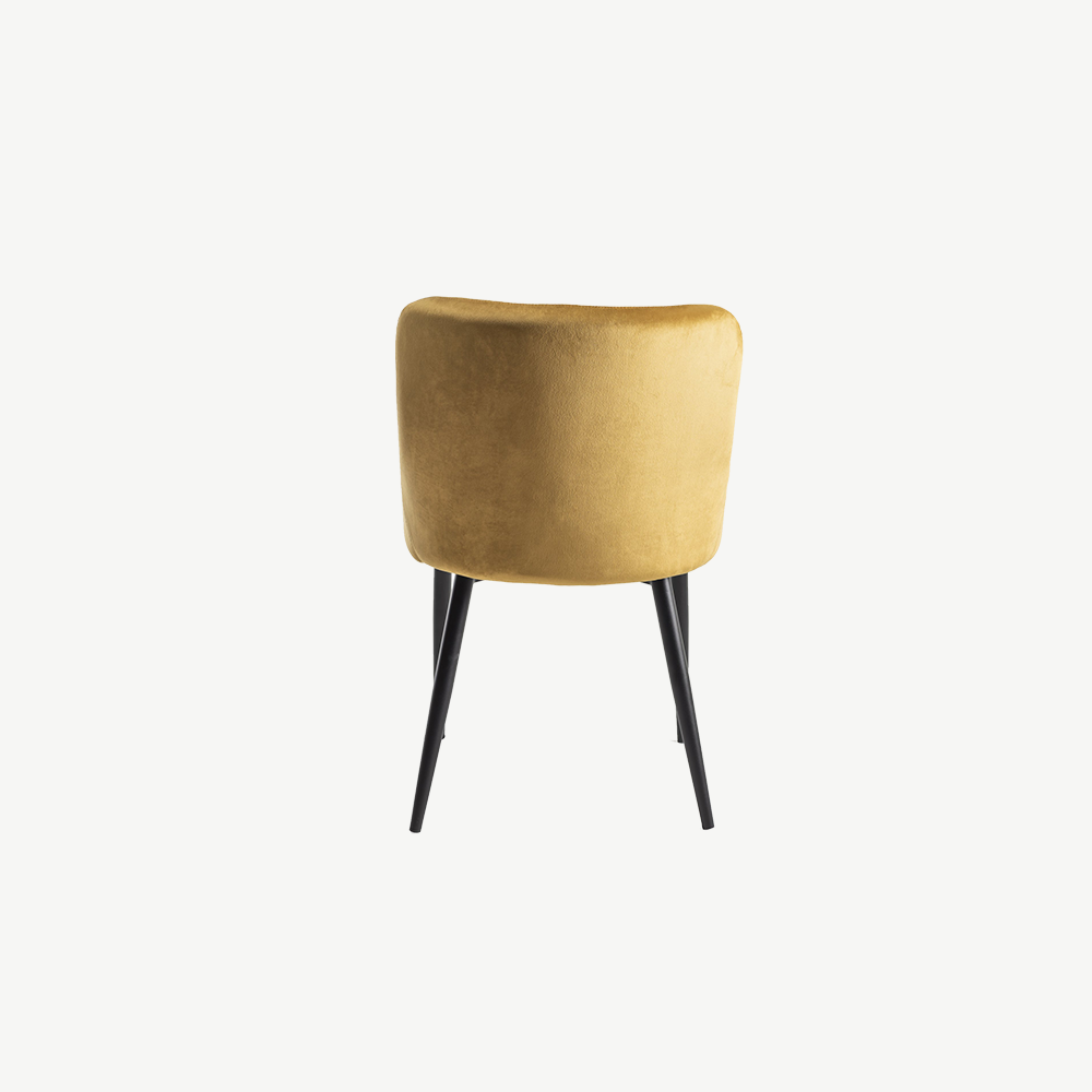 Alberta Chair in Mustard-Velvet-with-Black-Legs