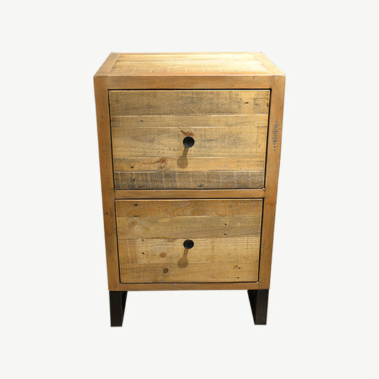 Contemporary 2 drawer filing unit in natural finish
