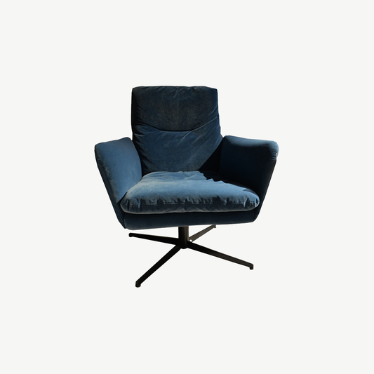 Sits Amy Swivel Chair in Velvet-Navy-Blue