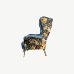 Spink & Edgar Crawford Armchair in Allure-Azure-and-GPJ-Baker-Royal-Garden-sapphire