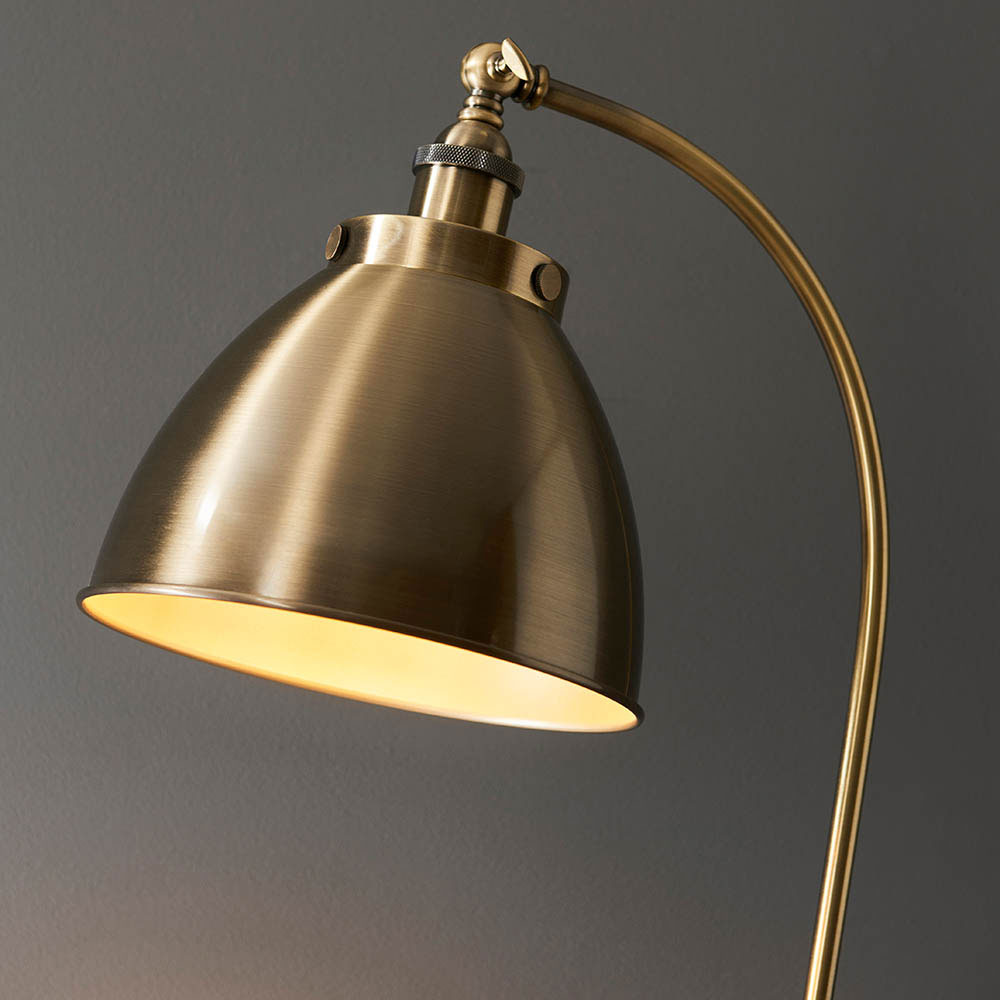 BLACK & BRASS FLOOR TASK LAMP