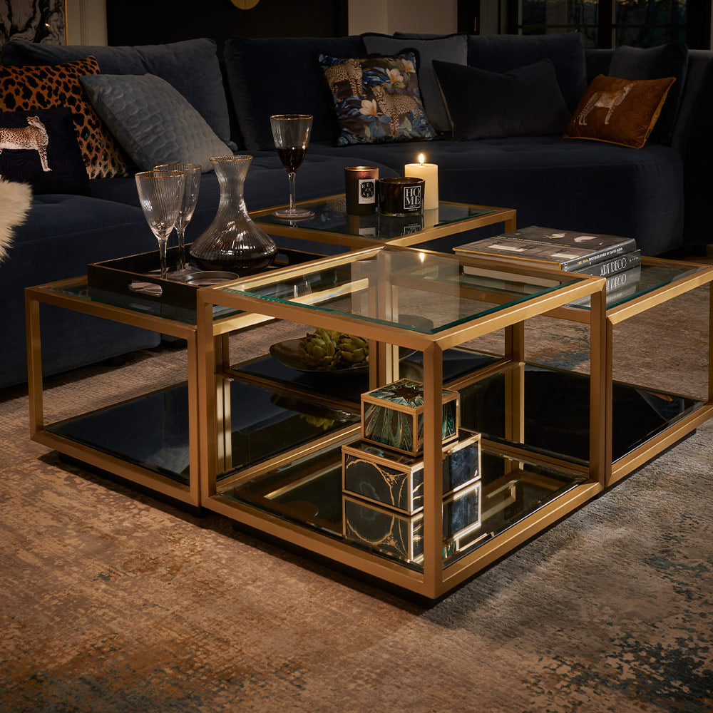 Glass Top Multi Level Coffee Table