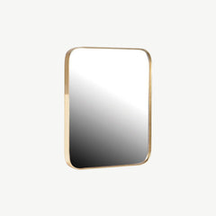 Gold Framed Curved Square Mirror