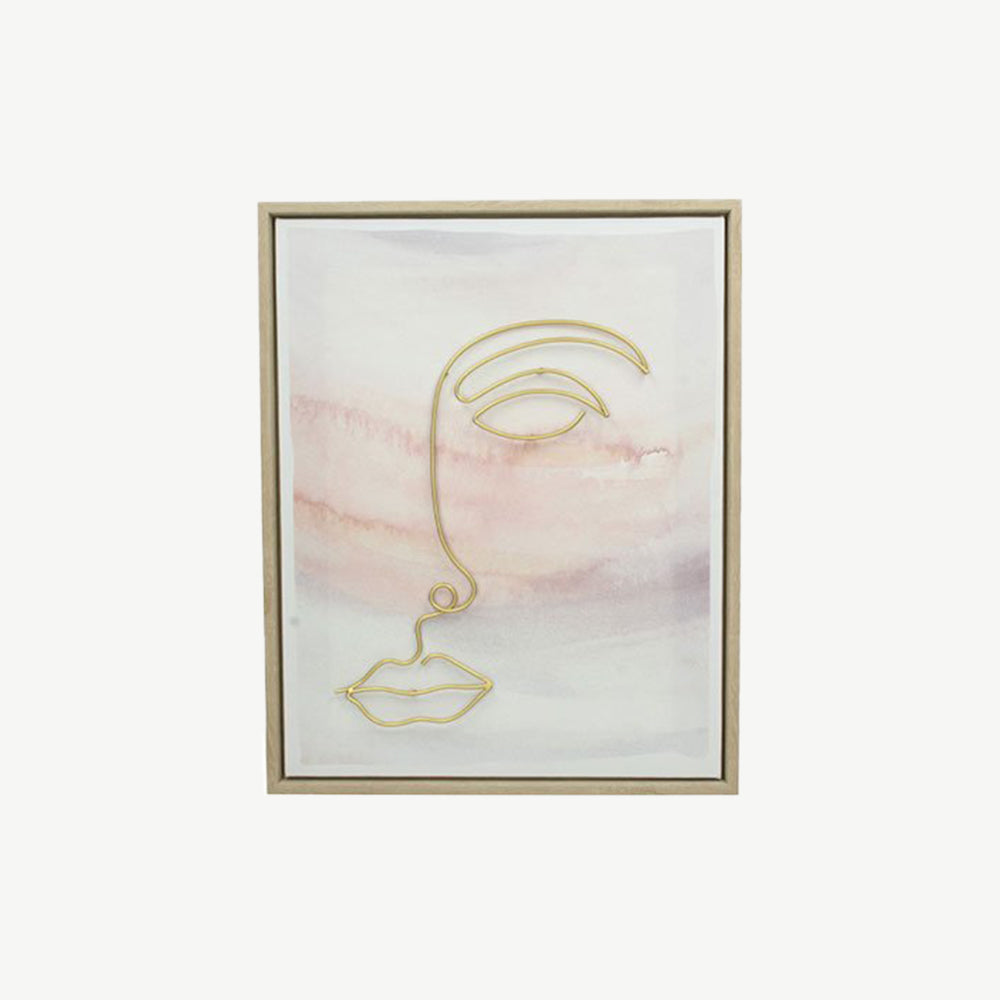 Gold Watercolour Abstract Portrait Wall Art