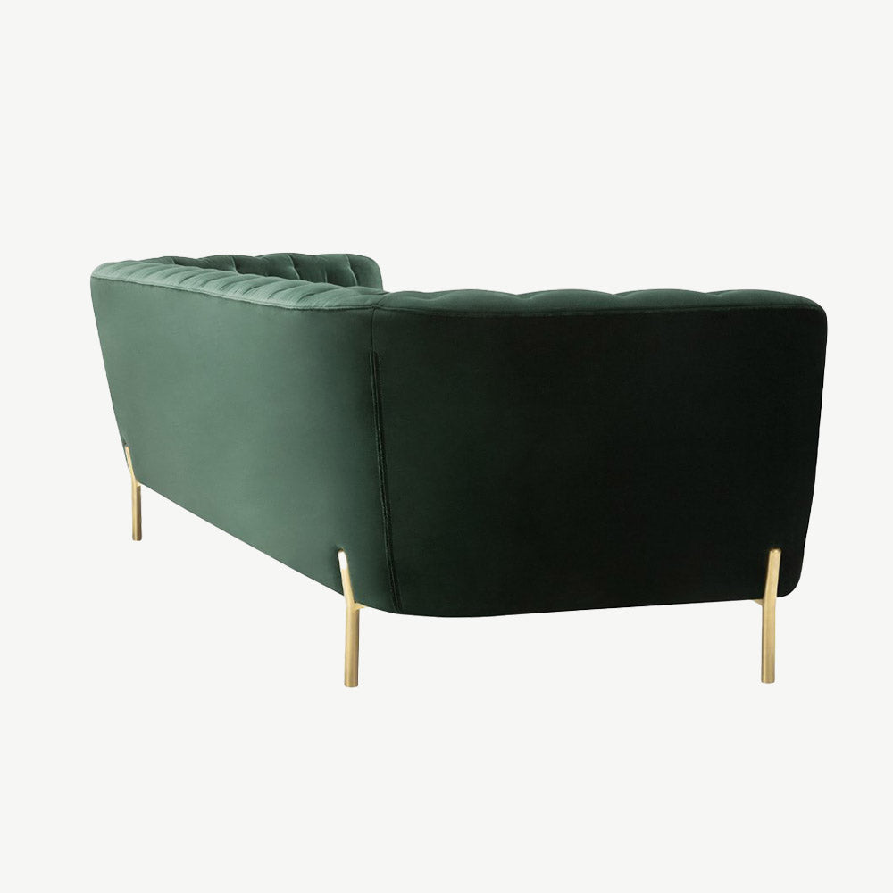 Valentin 4 Seater Sofa 2 in Lario-Dark-Green-Velvet
